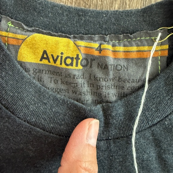 Aviator Nation kids Charcoal Tee w Lightning Bolt ⚡️ - Picture 3 of 3